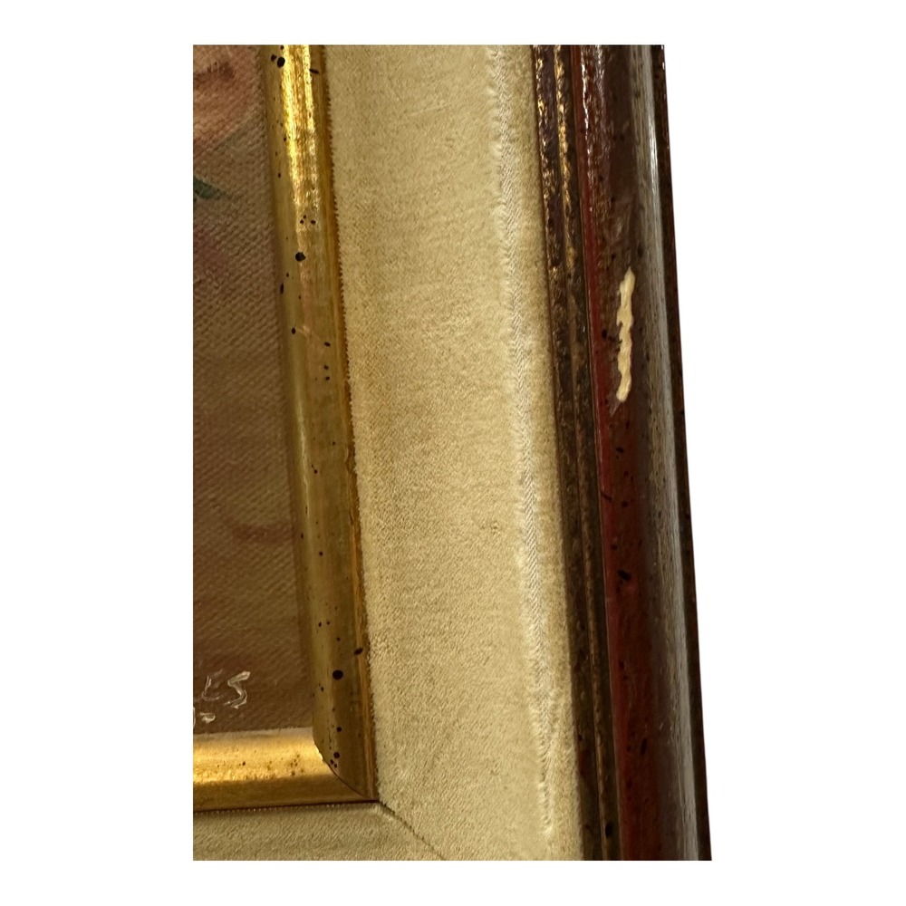 Vintage Knowles Signed Floral Oil Painting Roses Still Life Framed Mid Century - Picture 6 of 8